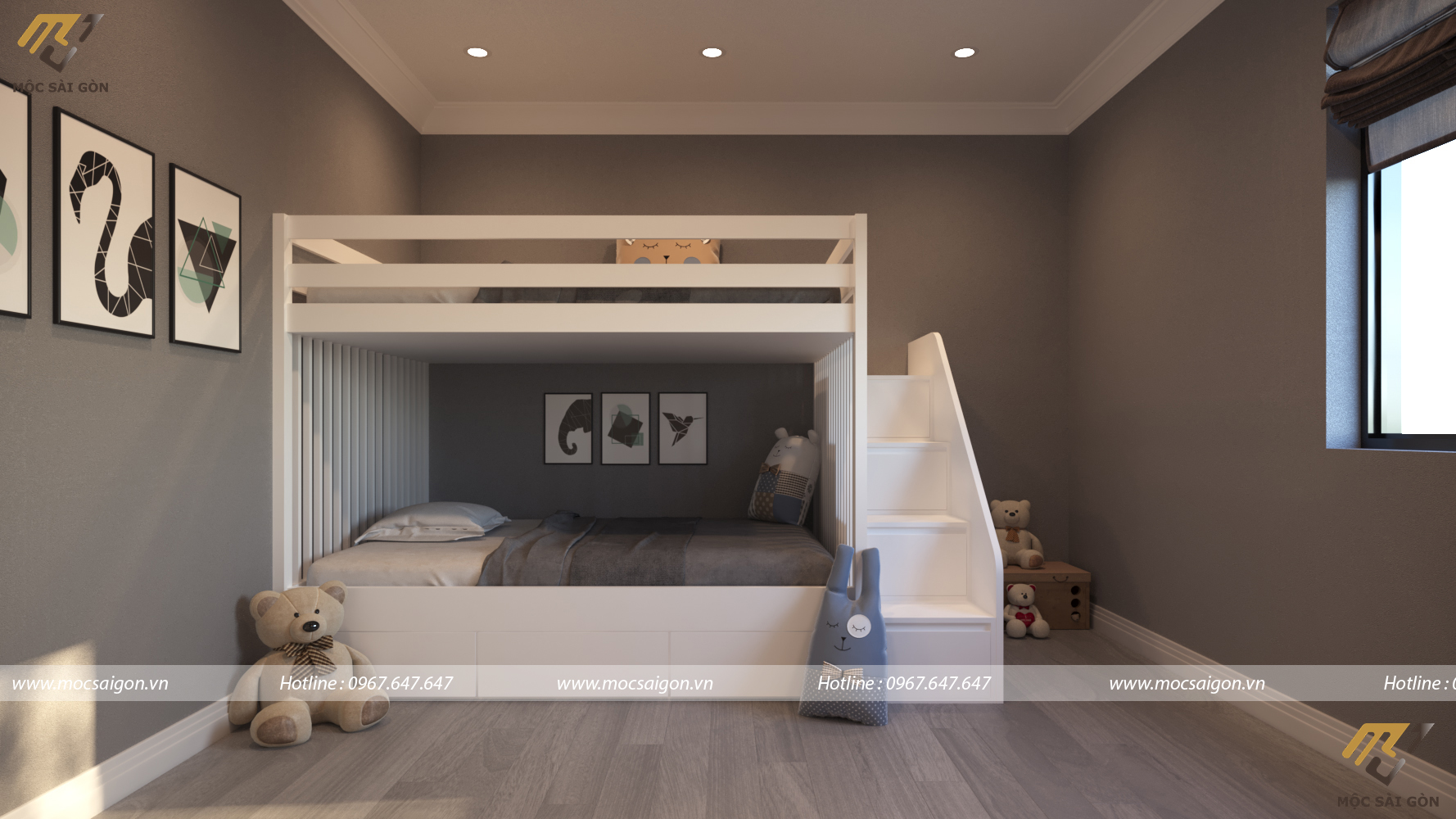 Thiết kế nội thất chung cư - phong ngủ con gái
