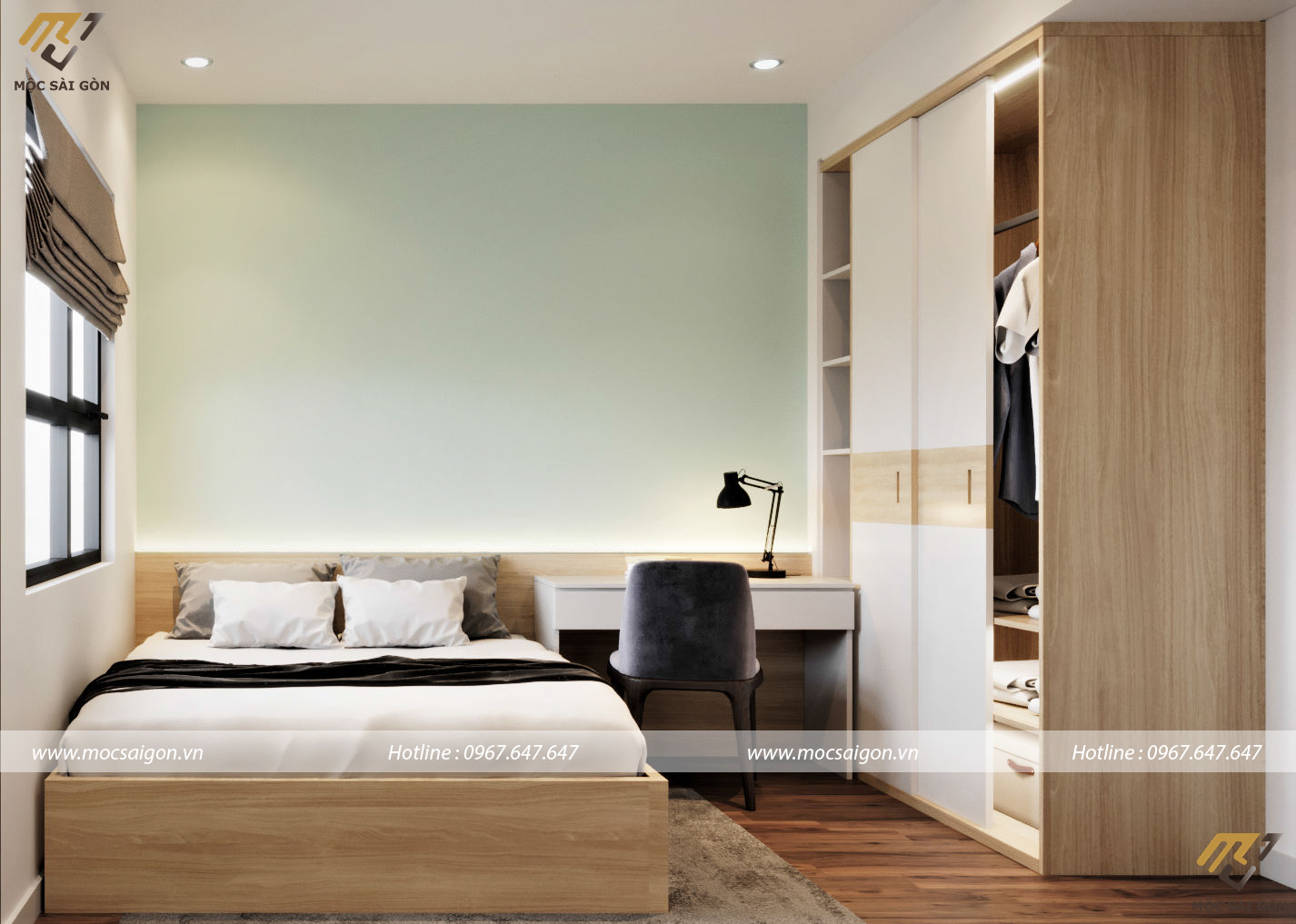 Thiết kế nội thất chung cư phòng ngủ master
