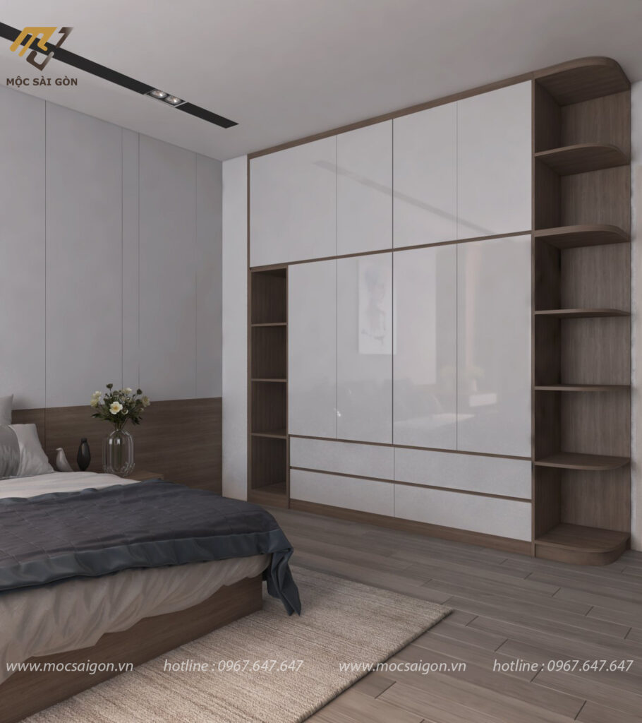 Thiết kế nội thất nhà phố - mẫu tủ áo sơn 2k Thiết kế nội thất nhà phố - mẫu tủ áo sơn 2k